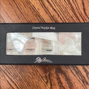 NIB Oleg Cassini Crystal Napkin Ring Set
